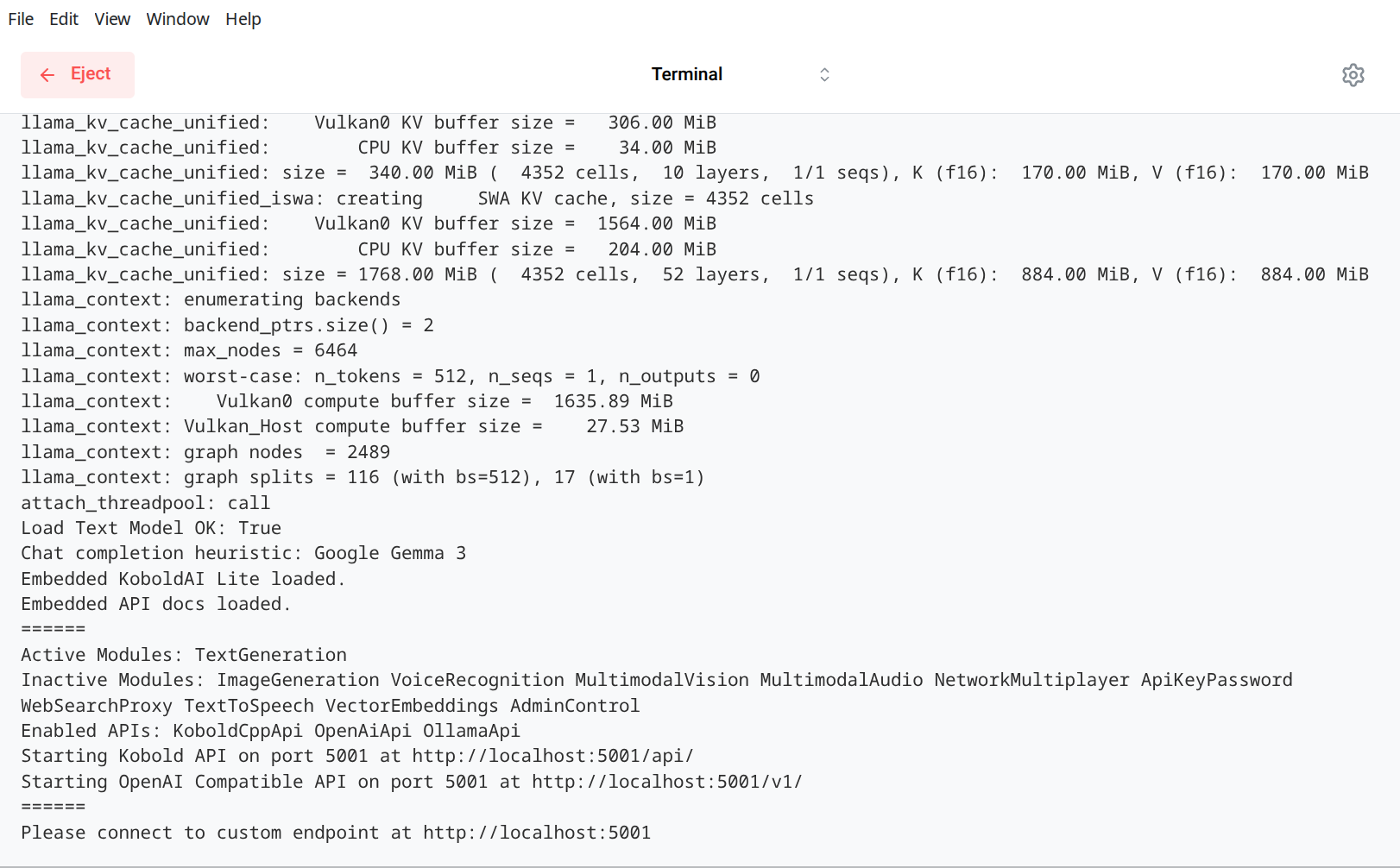 Terminal Interface